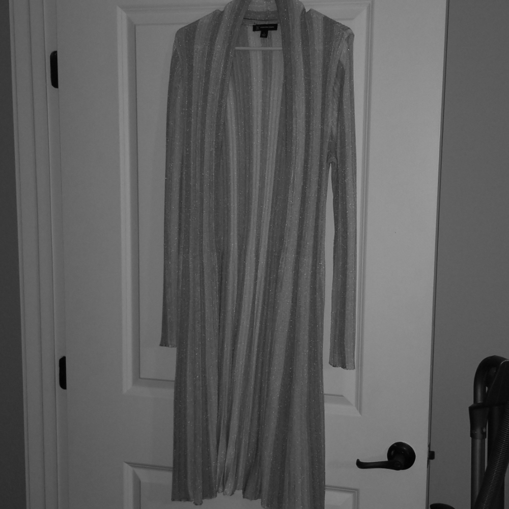 INC sliver stripped cardigan